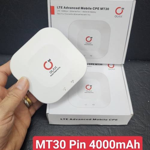 Bộ phát wifi từ sim 4G OLAX MT30 pin trong 4.000mAh siêu trâu chính hãng (Cat4 tốc độ 150Mbps - Hỗ trợ cổng LAN - TypeC) [BH 6 tháng]