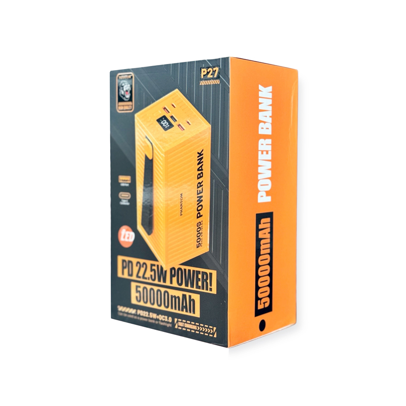 Pin sạc dự phòng PHANTOM P27 50.000mAh sạc nhanh 22.5w pin có màn LCD chính hãng