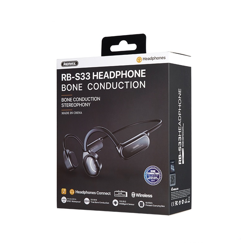 Tai nghe bluetooth Remax RB-S33 choàng cổ, thể thao chống rớt V5.0 (dẫn truyền âm thanh qua xương) chính hãng [BH: 1 NĂM]