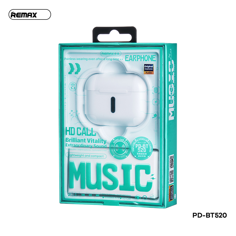 Tai Nghe Bluetooth Remax PD-BT520 True Wireless V5.3 kiểu dáng Airpods Pro chính hãng [BH 1 năm]