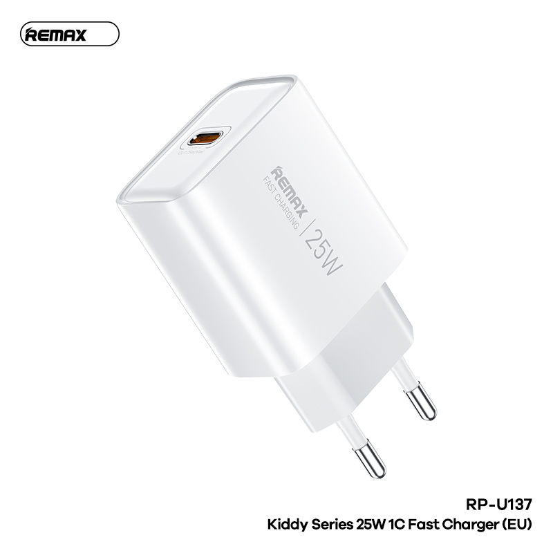 Cóc sạc nhanh 25W Remax U137 EU, 1 cổng Type C chính hãng [BH 1 Năm]