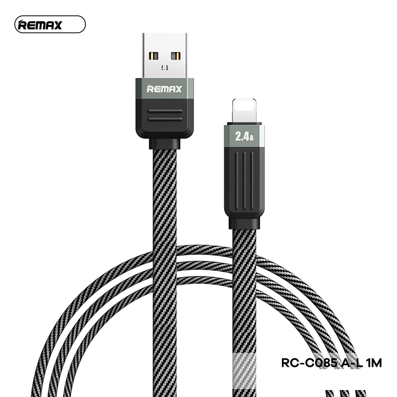 Cáp sạc nhanh 2.4A Remax RC- C085 Lightning iphone dây dẹp (usb a ra iphone lightning) (a-l) chính hãng [BH: 1 NĂM]