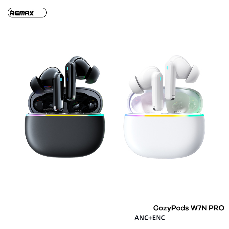 Tai nghe bluetooth Remax Cozypods W7N [PRO LED] ANC ENC chống ồn kiểu dáng airpods True Wireless chính hãng [BH 1 Năm]