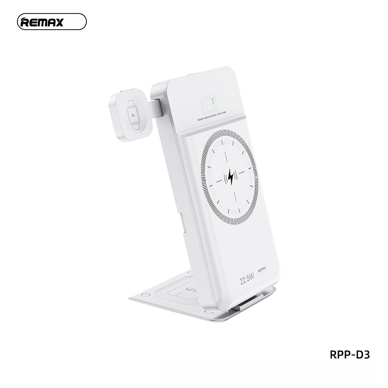 Pin sạc nhanh không dây 22.5w 5in1 REMAX RPP-D3 10.000mAh chính hãng (sạc điện thoại, airpods, đồng hồ apple watch,...) [BH 1 năm]