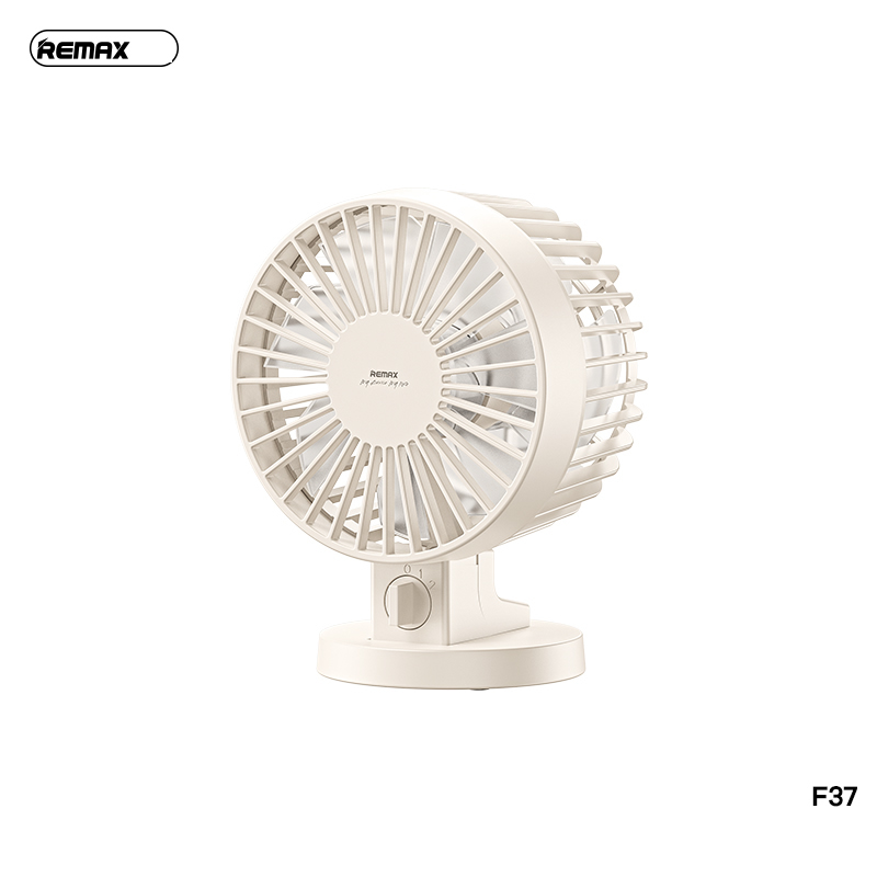 Quạt để bàn Remax F37 mini 2 tốc độ gió xoay 15 độ/ 30 độ cánh quạt kép chính hãng [BH: 1 NĂM]