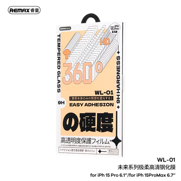 Kính cường lực iPhone 15 Pro Max REMAX WL-01 HD chính hãng cho các dòng iphone 11/ 12/ 13/ 14