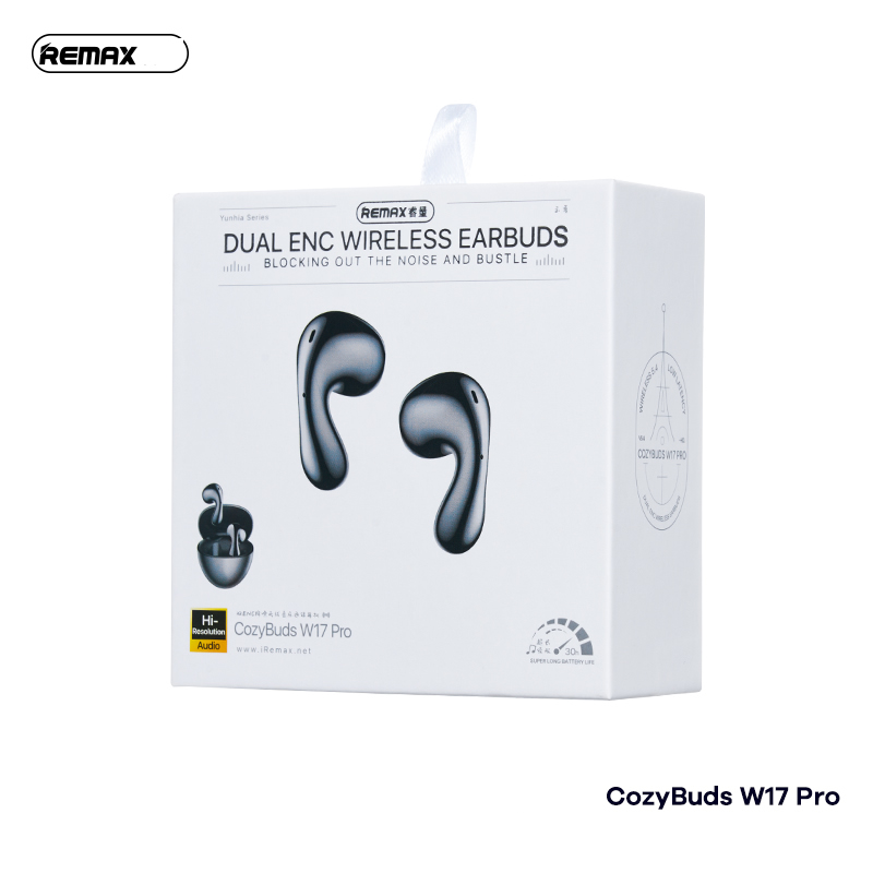 Tai Nghe Bluetooth Remax Cozybuds W17 PRO True Wireless V5.4  ENC kiểu dáng airpods có dock sạc chính hãng [BH 1 năm]