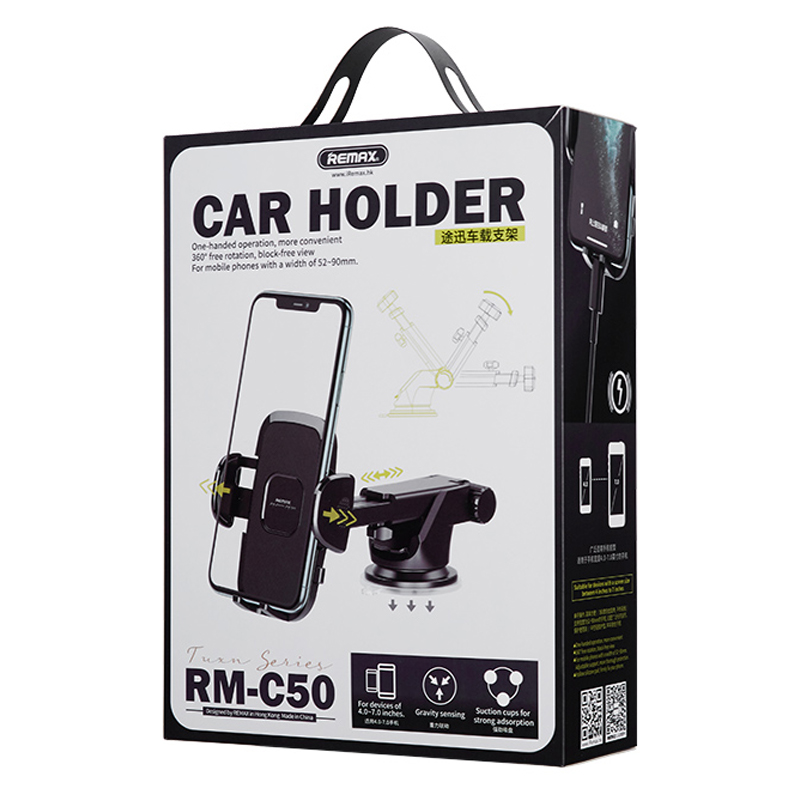 Giá đỡ kẹp điện thoại xe hơi Remax RM-C50 (trên ô tô) chính hãng [BH 1 năm]