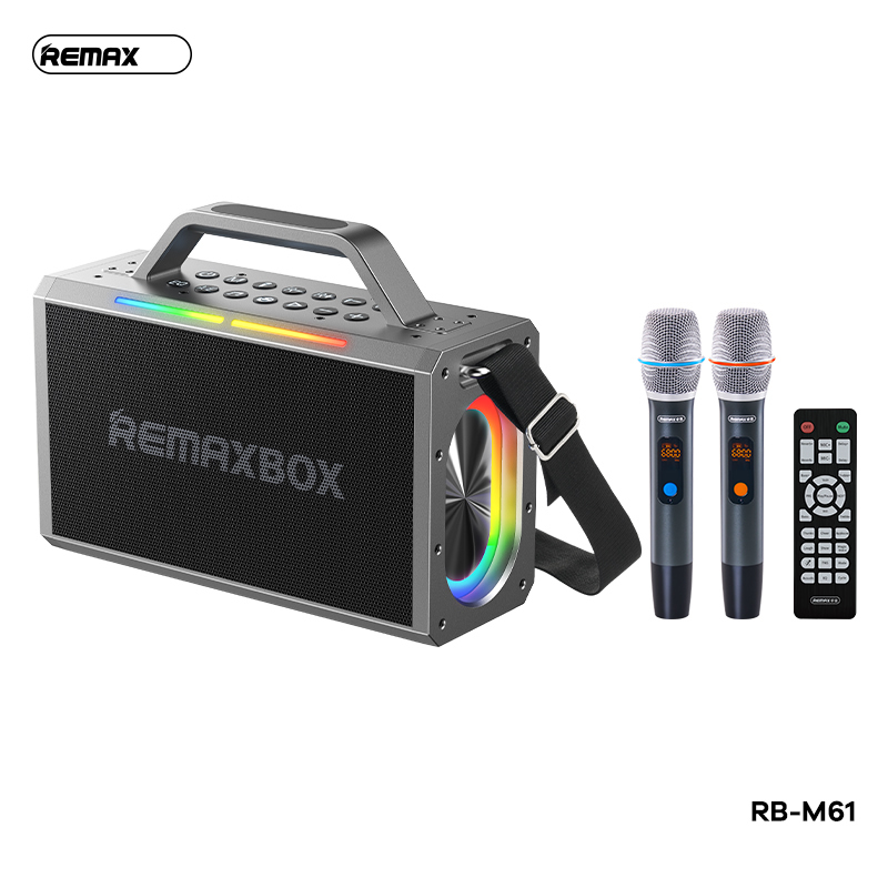 Loa bluetooth V5.4 Karaoke Remax M61, tặng kèm 2 micro không dây [BH: 1 NĂM]