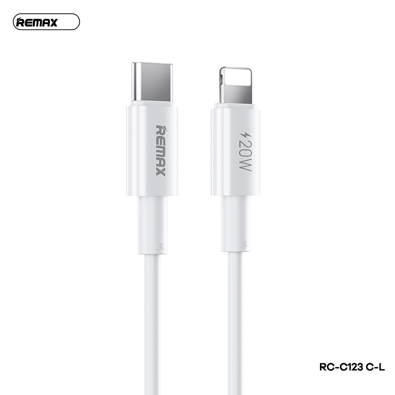 Cáp sạc nhanh 20w (2 mét) REMAX RC-C123 (c-l 2m) type c ra iphone lightning chính hãng [BH: 1 NĂM]