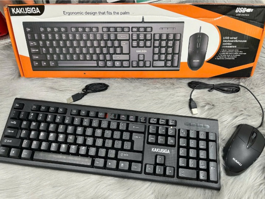 Combo phím chuột có dây KAKUSIGA mẫu văn phòng siêu đẹp