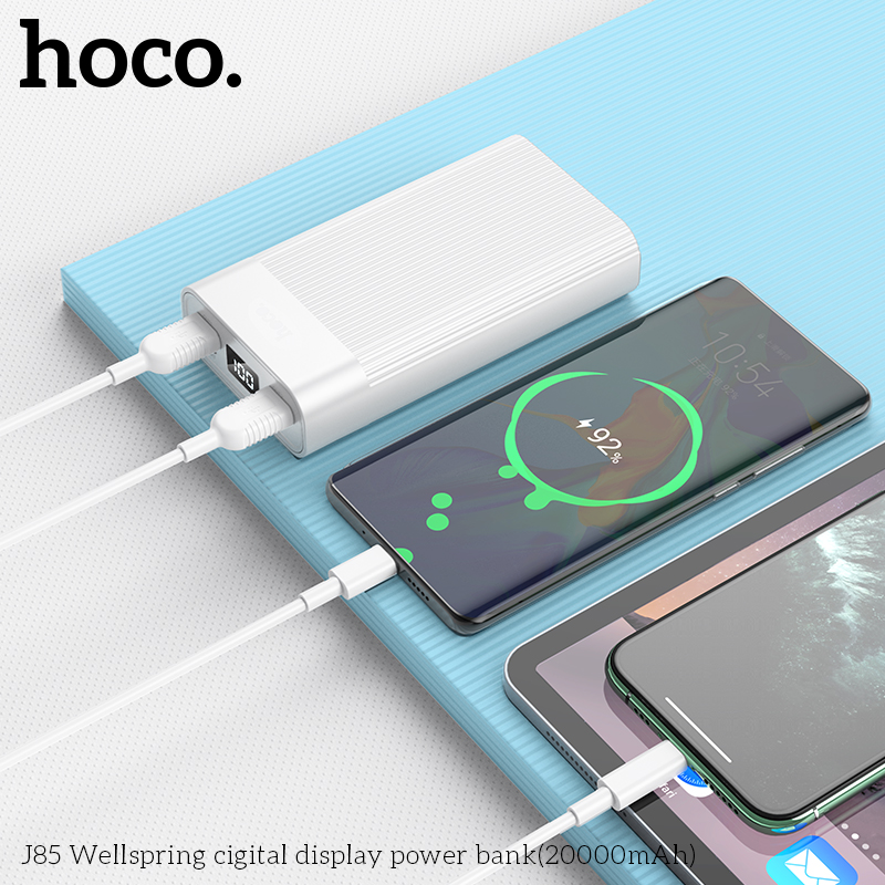 Pin sạc dự phòng HOCO J85 20.000mAh có màn hình LCD chính hãng [BH 1 năm] / pktn sale