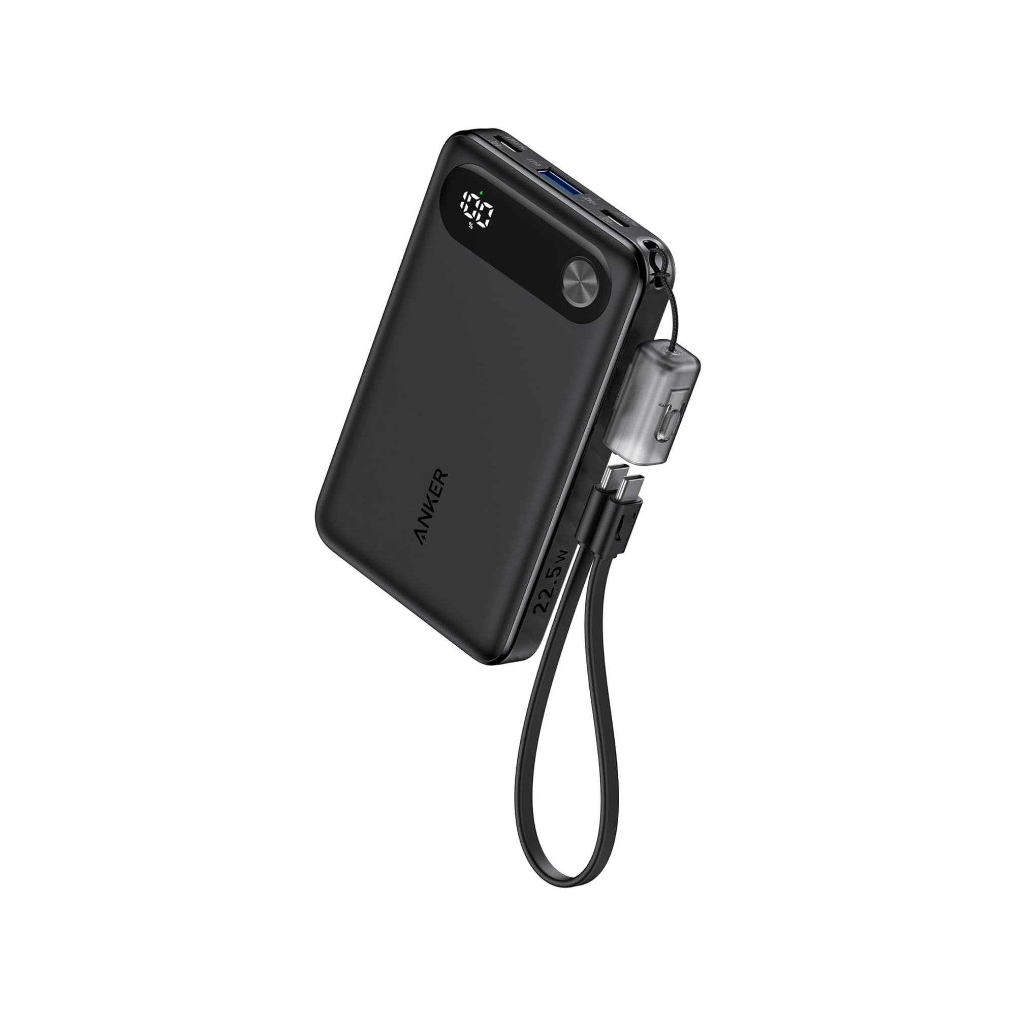 Pin sạc nhanh 22.5w ANKER A1257 10.000mAh dự phòng, có màn hình hiển thị % pin, dây treo chính hãng [BH: 1 NĂM]