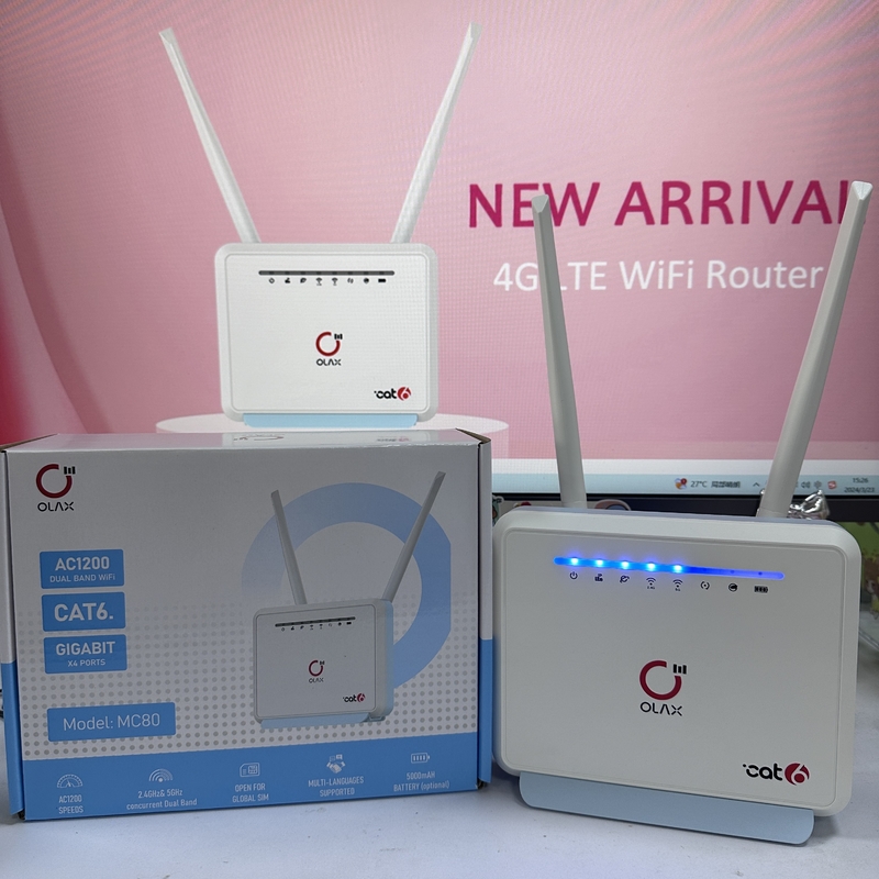 Bộ Phát Wifi 4G OLAX MC80 2 anten tốc độ 300Mbps hỗ trợ 2 băng tần 2.4GHz/5GHz kèm pin 5000mah sử dụng nguồn trực tiếp[BH: 6 THÁNG] 4l5a12