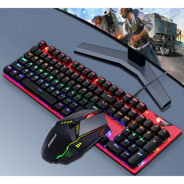 Combo bàn phím chuột cơ FOREV FV-609 chuyên game có led chính hãng [BH 1 năm] / pktn sale