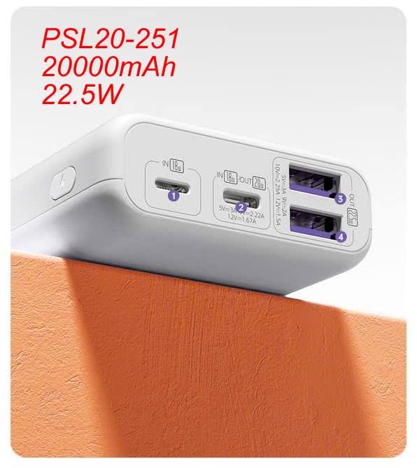 Pin sạc dự phòng ROMOSS PSL20 20000mAh pin sạc nhanh 22.5w có đèn báo sạc siêu đẹp