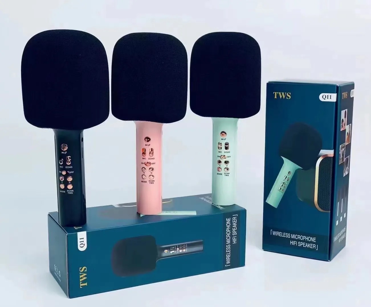 Micro karaoke bluetooth Q11 TWS có lọc âm đa năng [Bh 1 Tháng]6l8