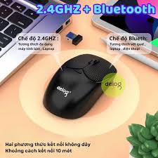 Chuột không dây bluetooth Deiog Q8 tích hợp USB 2.4GHZ silent chính hãng [BH 1 năm]