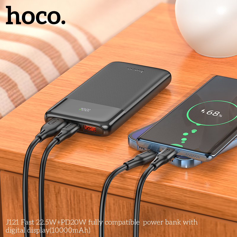 Pin sạc nhanh 22.5w Hoco J121 10.000mAh dự phòng Led chính hãng [BH: 1 năm]