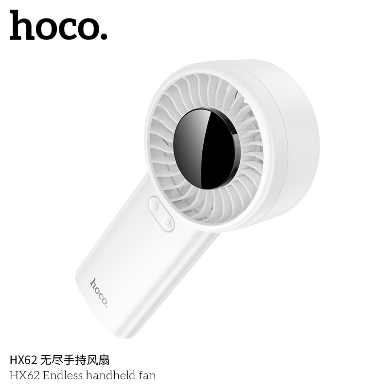 Quạt tích điện HOCO HX62 mẫu đa năng vừa cầm tay vừa để bàn siêu tiện lợi [BH 1 năm]