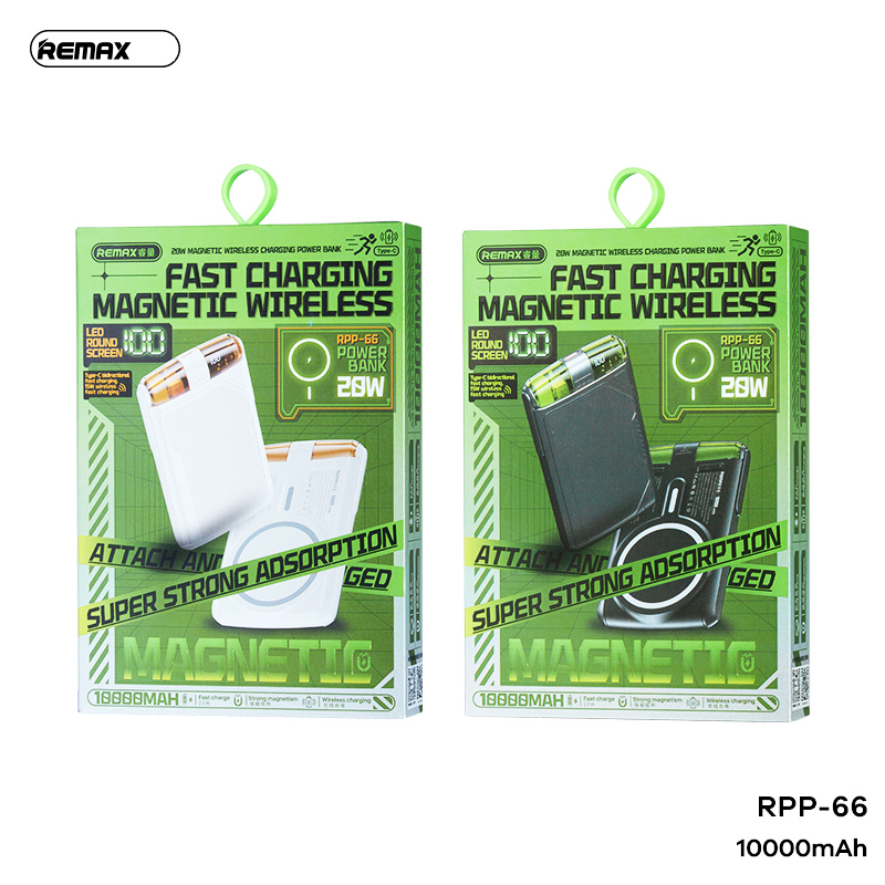 Pin sạc nhanh 20w không dây REMAX RPP-66 10.000mAh dự phòng Magnetic QC3.0+PD CHÍNH HÃNG [BH 1 năm]