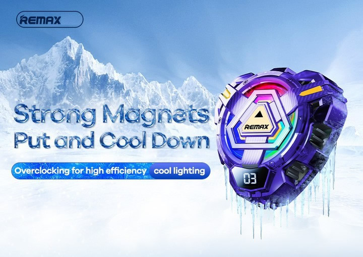 Quạt điện thoại REMAX RT-F5 tản nhiệt sò lạnh khi chơi game chính hãng [BH 1 năm]