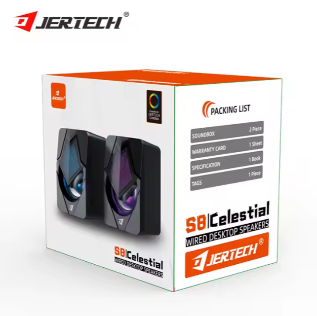 Loa vi tính 3.5 JERTECH S8 mẫu loa có led siêu đẹp