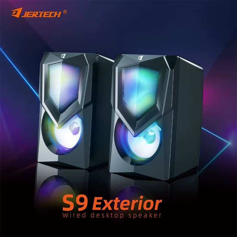 Loa vi tính 3.5 JERTECH S9 mẫu loa có đèn led siêu đẹp