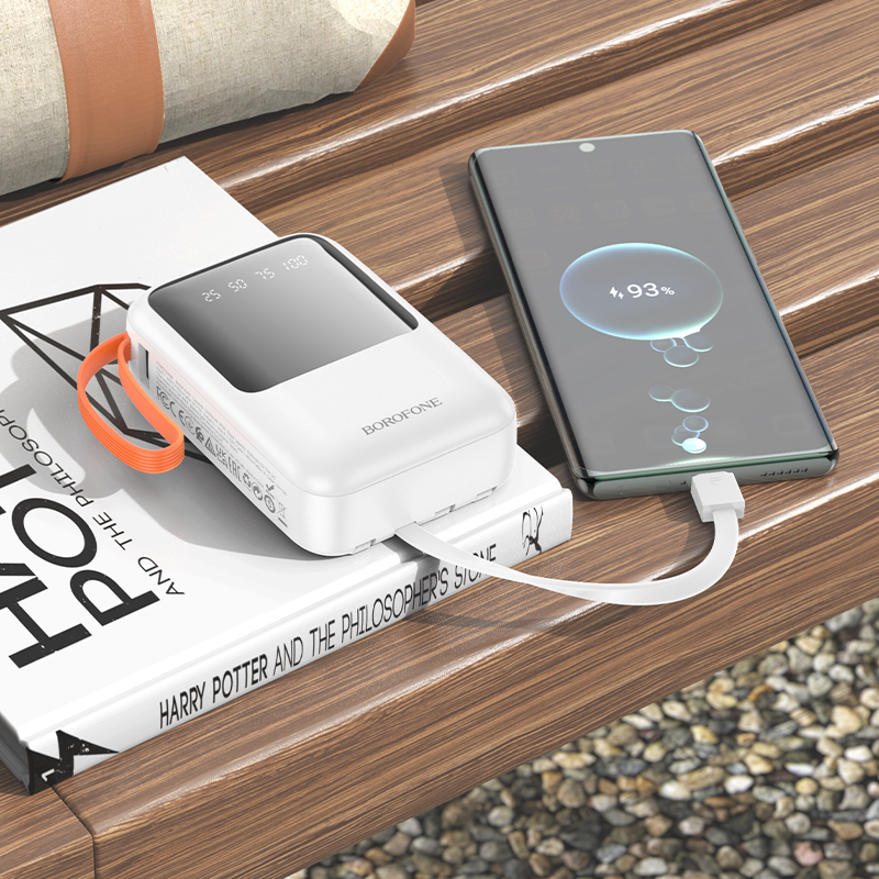 Pin sạc dự phòng Borofone BJ60 10.000mAh kèm cáp sạc liền pin kiêm đèn pin siêu sáng [BH: 1 NĂM]