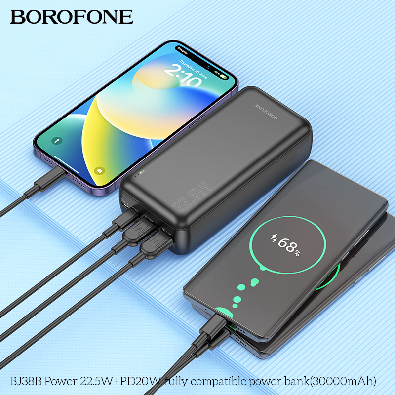 Pin sạc nhanh 22.5W Borofone BJ38B 30.000mAh dự phòng chính hãng [BH 1 NĂM]