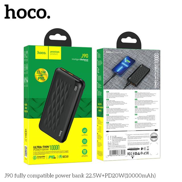 Pin sạc nhanh 22.5W HOCO J90 10.000mAh dự phòng PD 20W QC3.0 chính hãng [BH 1 năm]