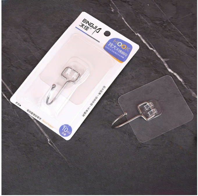 1 Móc dán tường đơn siêu dính BINGJI Hook 2219 bằng vỉ inox siêu chắc chắn