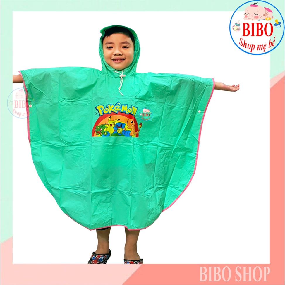 Áo mưa cánh dơi trẻ em size 9 Pokemon cho bé / pktn sale