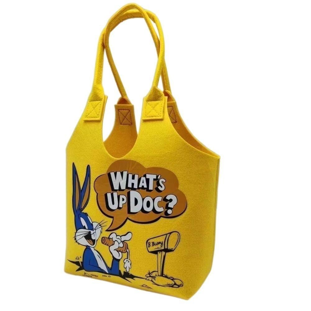 Túi xách nỉ đeo vai thời trang what's up doc đi học, đựng đồ cá nhân trang điểm mỹ phẩm