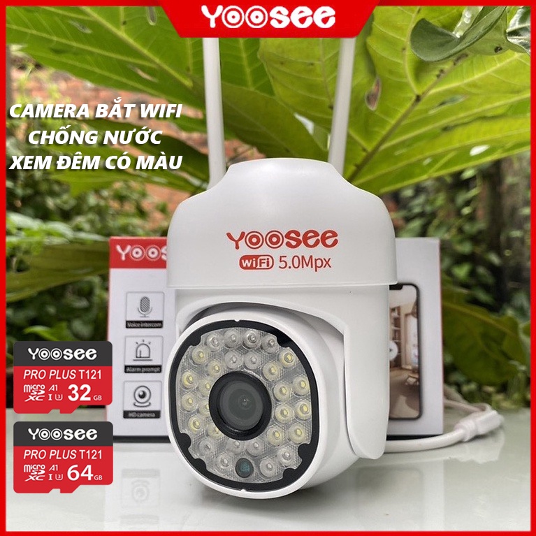 Camera IP wifi ngoài trời C16T / D16AT / C28 (KHÔNG CÓ CỔNG LAN) Hộp trắng YOOSEE 5.0Mpx 16LED (Xoay ngoài trời) [BH 6 tháng]