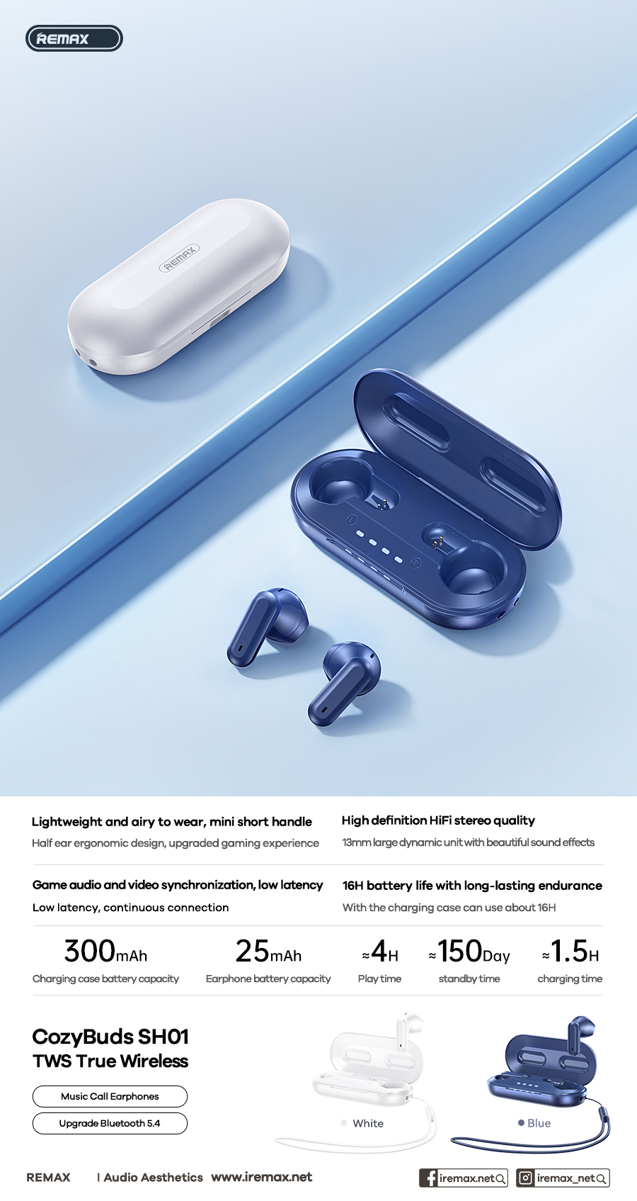 Tai nghe bluetooth REMAX Cozybuds SH01 tai nghe hỗ trợ bluetooth V5.4 airpods mẫu mới siêu đẹp [BH 1 năm]