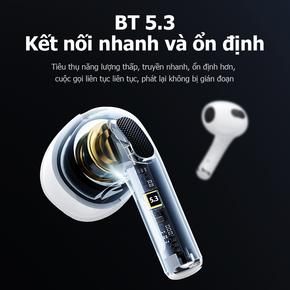Tai nghe bluetooth V5.3 HOCO DM-W2 chính hãng, kiểu dáng Airpods Pro3 true wireless stereo headset [BH 1 năm]
