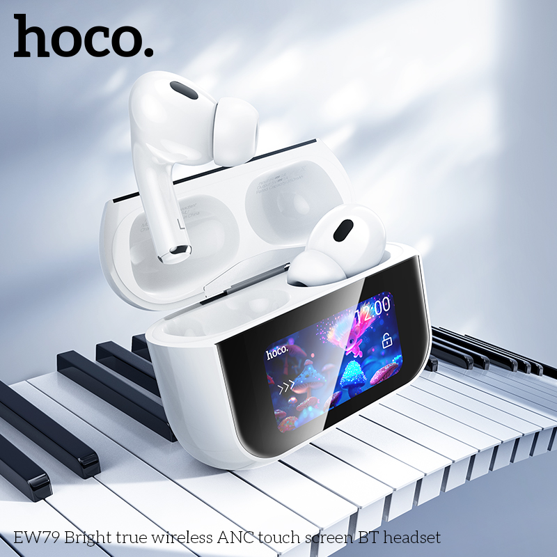 Tai nghe bluetooth HOCO EW79 TRUE WIRELESS mẫu PRO2 dock sạc có màn hình cảm ứng chính hãng [BH 1 Năm]