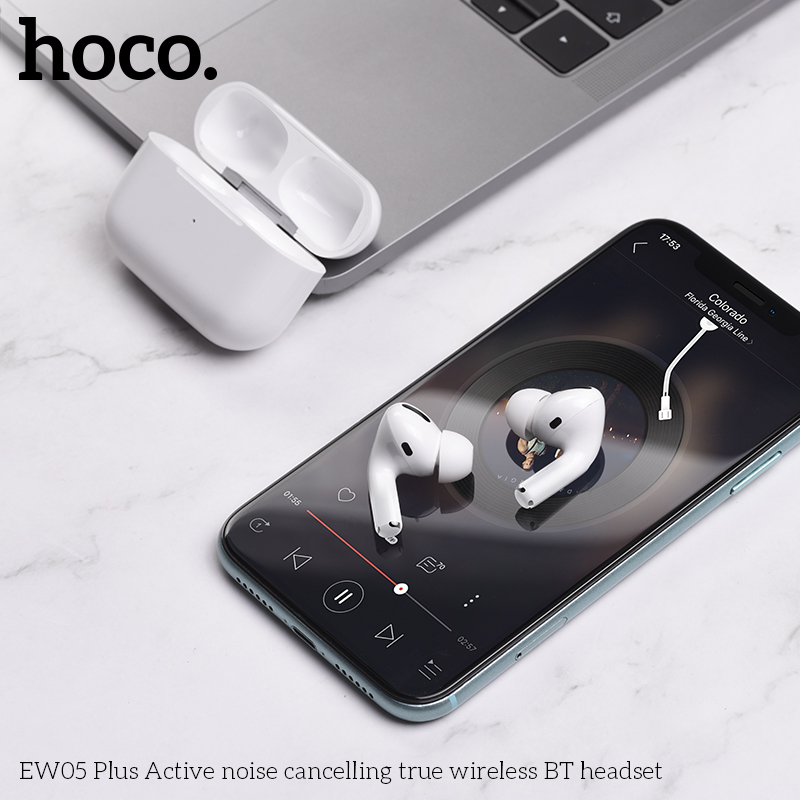 TAI NGHE BLUETOOTH HOCO EW05 PLUS KIỂU DÁNG AIRPODS PRO ANC CHỐNG ỒN CHÍNH HÃNG [BH: 1 NĂM]