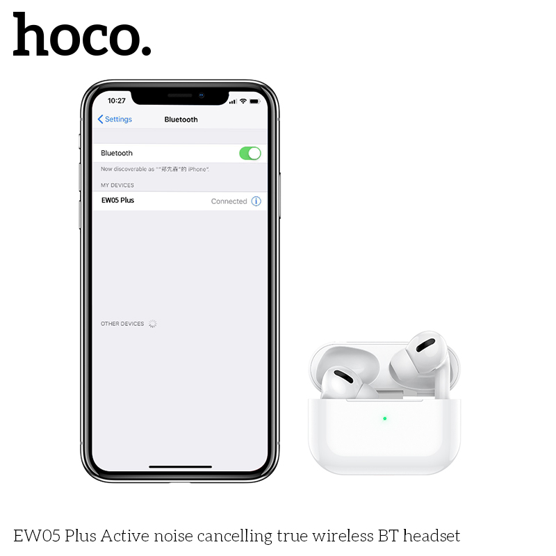 TAI NGHE BLUETOOTH HOCO EW05 PLUS KIỂU DÁNG AIRPODS PRO ANC CHỐNG ỒN CHÍNH HÃNG [BH: 1 NĂM]