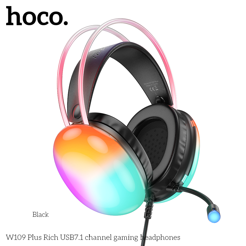 Tai nghe Headphone Chụp tai Gaming HOCO W109 Plus Rich có dây USB 7.1 chính hãng [BH 1 NĂM]