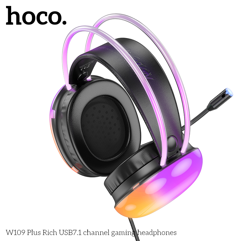Tai nghe Headphone Chụp tai Gaming HOCO W109 Plus Rich có dây USB 7.1 chính hãng [BH 1 NĂM]