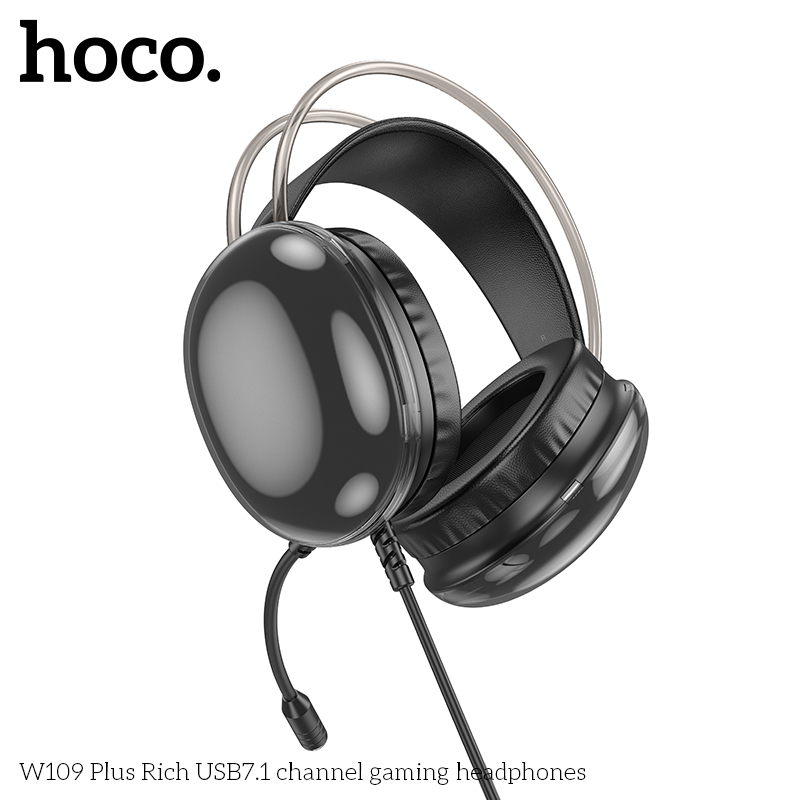 Tai nghe Headphone Chụp tai Gaming HOCO W109 Plus Rich có dây USB 7.1 chính hãng [BH 1 NĂM]