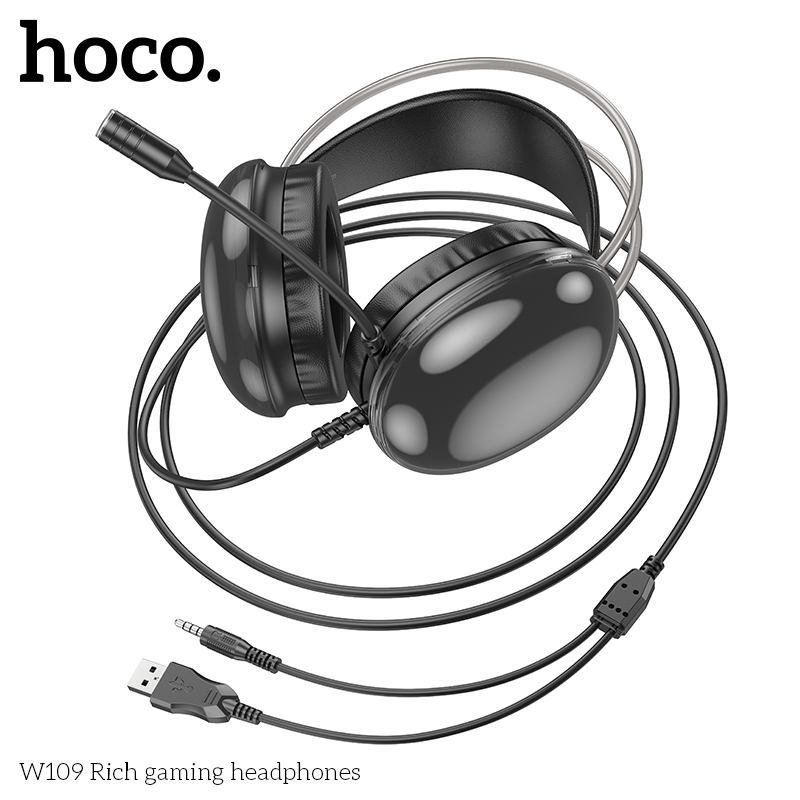 Tai nghe Headphone Chụp tai Gaming HOCO W109 Rich có dây chính hãng [BH 1 NĂM]