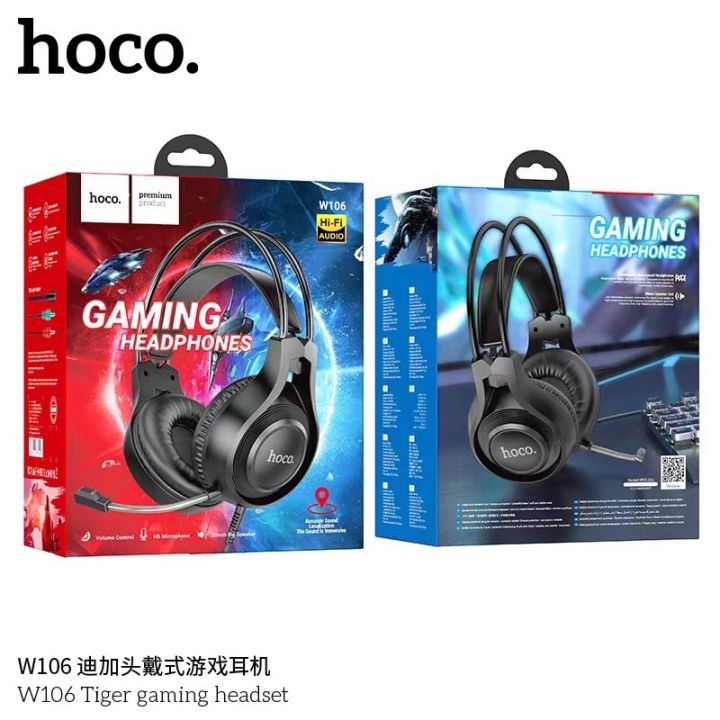 Tai nghe Headphone Chụp tai Gaming HOCO W106 có dây 3.5 chính hãng [BH 1 NĂM]
