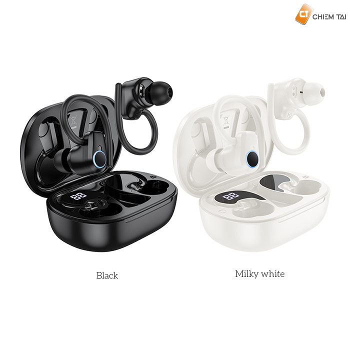 TAI NGHE BLUETOOTH HOCO EQ8 KIỂU DÁNG AIRPODS MÓC TAI SIÊU ĐẸP CHÍNH HÃNG [BH: 1 NĂM]