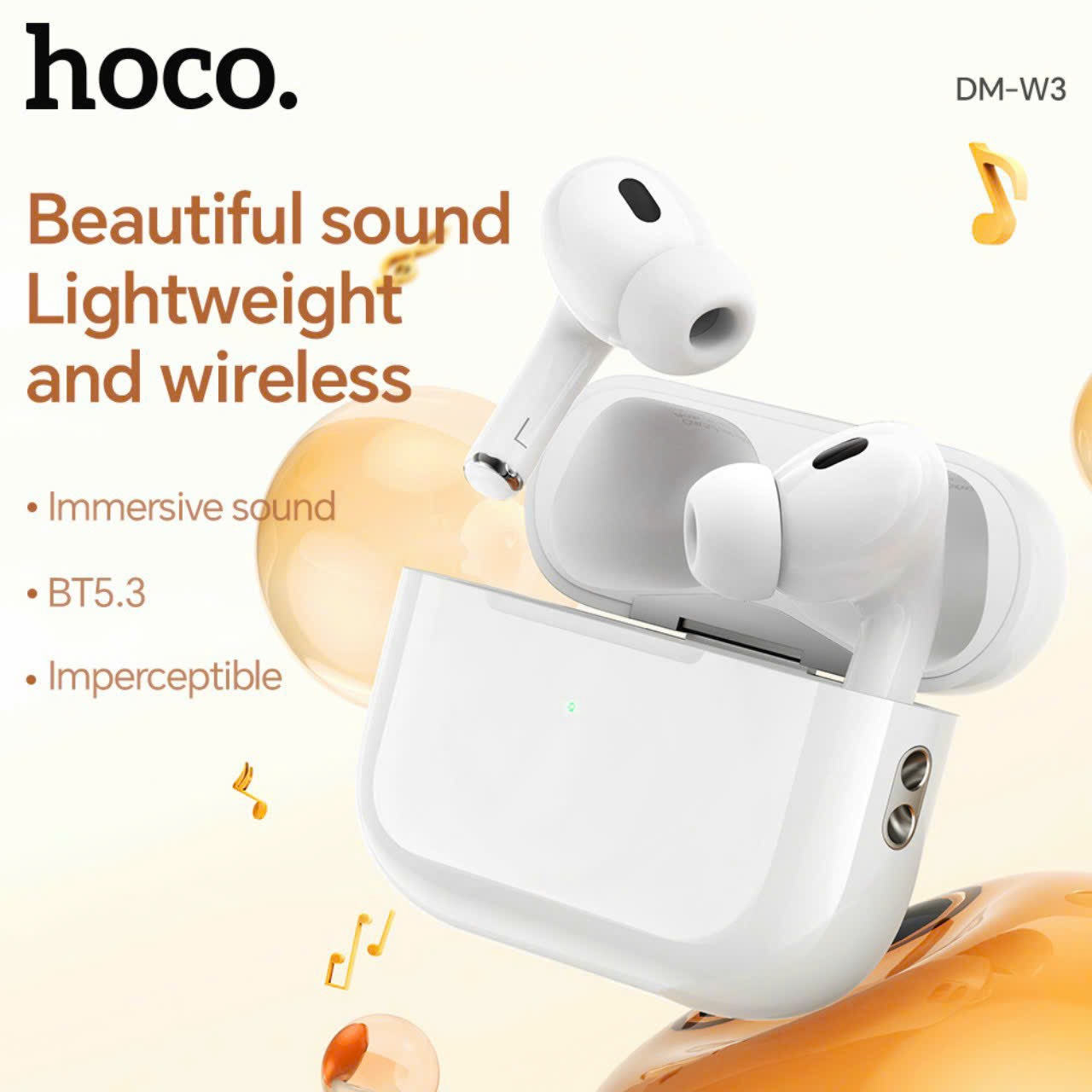 Tai nghe bluetooth HOCO DM-W3 true wireless kiểu dáng AIRPODS PRO2 chính hãng [BH 1 năm]