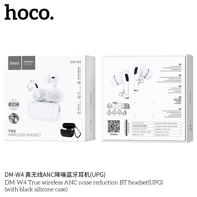 Tai nghe bluetooth HOCO DM-W4 ANC Pop Up kiểu dáng airpods true wireless chính hãng [BH 1 năm]