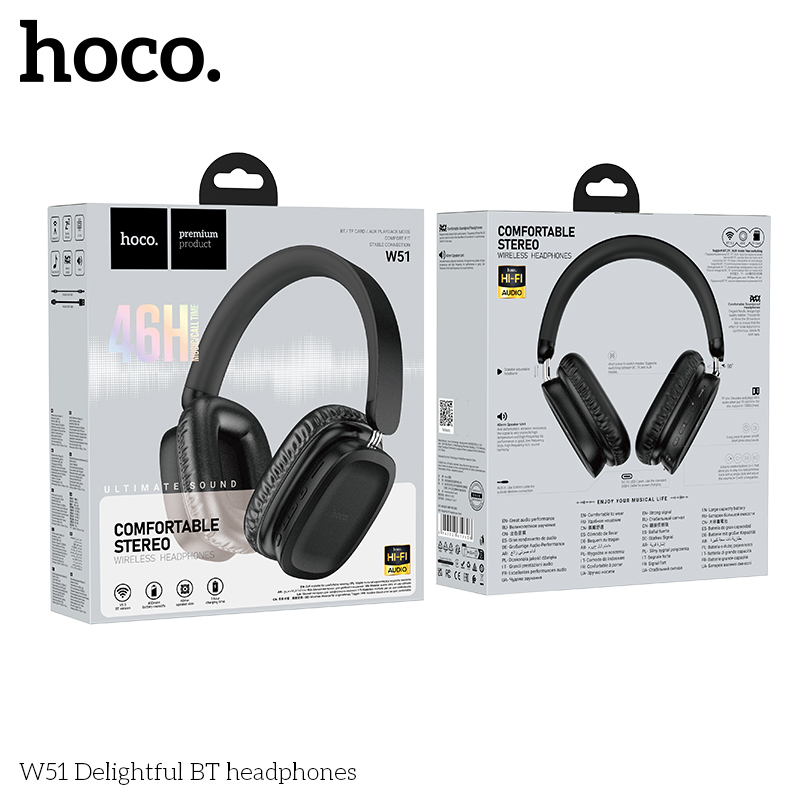 Tai nghe Bluetooth Hoco W51 (46h) Headphone chụp tai pin trâu chính hãng [BH: 1 NĂM]