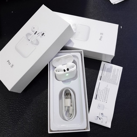 Tai nghe bluetooth Airpods 2 mẫu Pro5 loại 1 nâng cấp auto connect (kiểu giống pro4) [BH 3 tháng]